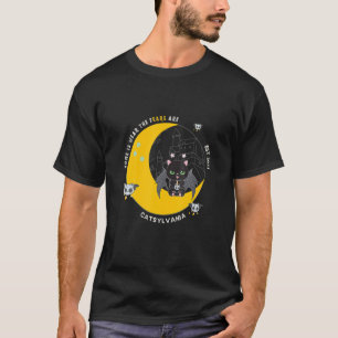Zuhause ist, wo er Ohren Niedliche schwarze Katze  T-Shirt