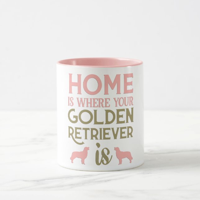 Zuhause ist, wo Ihr Goldener Retriever Tassen ist (Zentrum)
