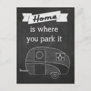 Zuhause ist, wo man es parkt postkarte