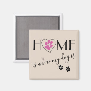 Zuhause ist, wo mein Hund Niedlichen Zitat einfach Magnet