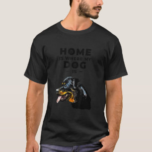 Zuhause ist, wo mein Hund Rottweiler Hundewelpen z T-Shirt