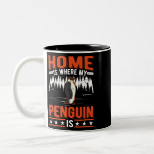 Zuhause ist, wo mein Penguin ist Pinguin 28 Zweifarbige Tasse