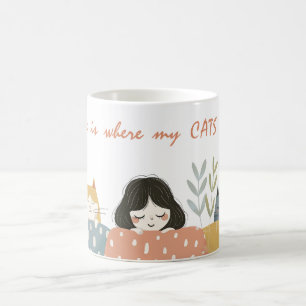 Zuhause ist, wo meine CATS Niedliche Cat-Mama sind Kaffeetasse