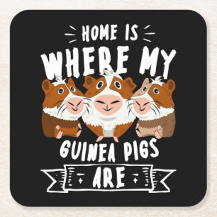 Zuhause ist, wo meine Guinea Schweine Cavy Roddent Rechteckiger Pappuntersetzer