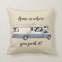 Zuhause ist, wo Sie es Motorhome Kissen parken