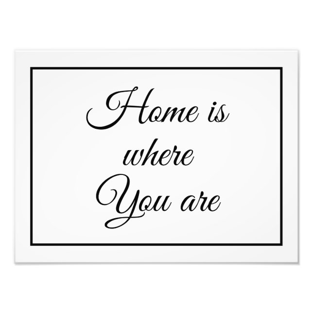 Zuhause ist, wo Sie Foto / Poster sind (Vorne)