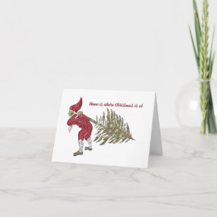 Zuhause ist, wo Weihnachten auf geklappter Grußkar Karte