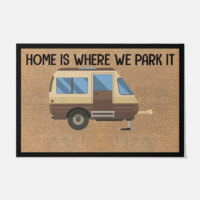 Zuhause ist, wo wir parken es , Camping Decke matt Fußmatte (Vorderseite)