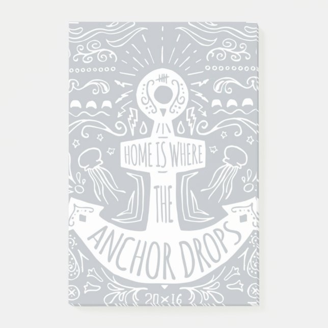 Zuhause ist, wohin der Anker fällt Post-it Klebezettel (Vorderseite)