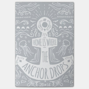 Zuhause ist, wohin der Anker fällt Post-it Klebezettel