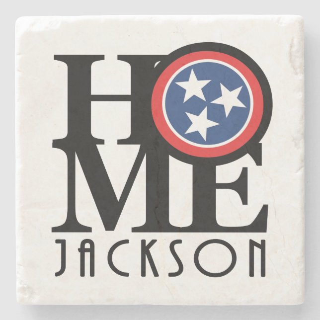 ZUHAUSE Jackson Tennessee Steinuntersetzer (Vorderseite)