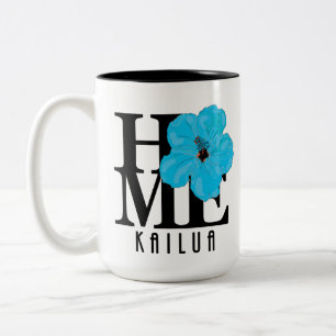 ZUHAUSE Kailua Blue Hiibiscus 15oz Zweifarbige Tasse