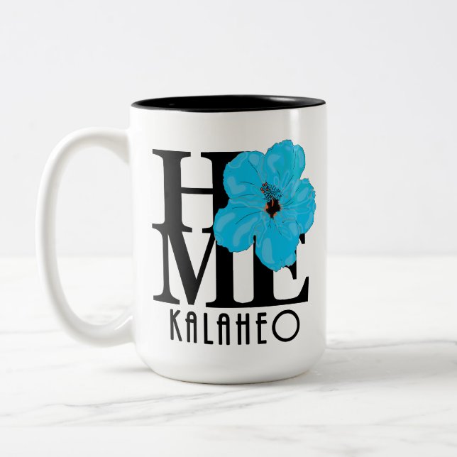 ZUHAUSE Kalaheo Blue Hibiskus `15oz Zweifarbige Tasse (Links)