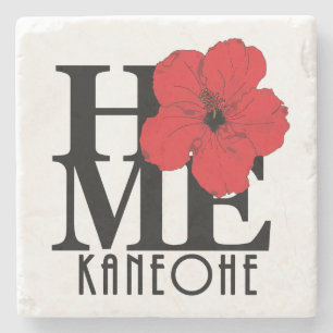 ZUHAUSE Kaneohoe Red Hibisken Steinuntersetzer