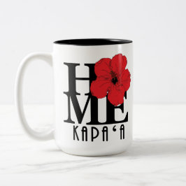 ZUHAUSE Kapa`a Hawaii Roter Hibiskus 15oz Zweifarbige Tasse