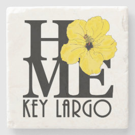 ZUHAUSE Key Largo Yellow Hibiskus Steinuntersetzer