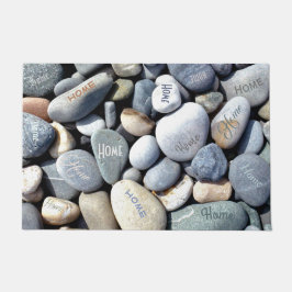 "Zuhause-" Kiesel-einzigartige bunte natürliche Fußmatte