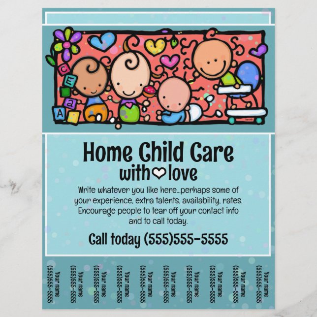 Zuhause Kinderbetreuung Kinderbetreuung - Werbebla Flyer (Vorne)