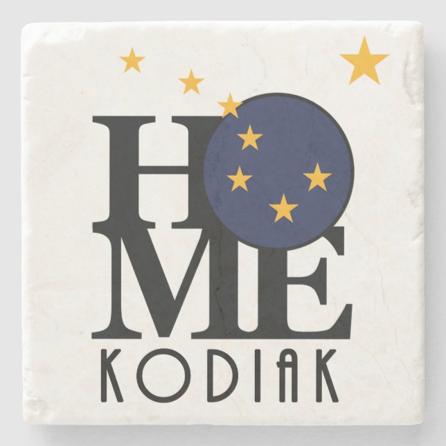 ZUHAUSE Kodiak Alaska Steinuntersetzer (Vorderseite)