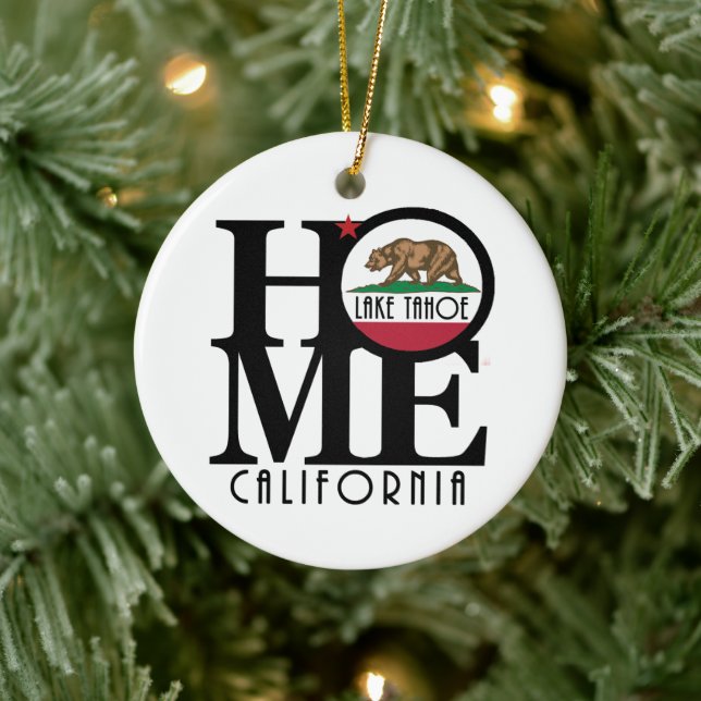 ZUHAUSE Lake Tahoe California Keramik Ornament (Baum)