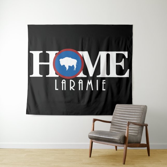 ZUHAUSE Laramie Wyoming Wandteppich (Beispiel (Horizontal))