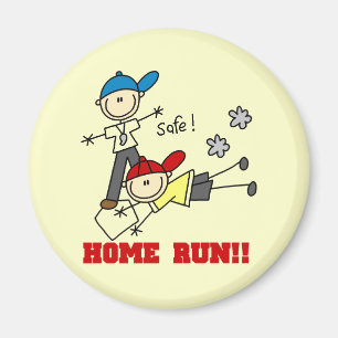 Zuhause-Laufjungen-Baseball-T-Shirts und Geschenke Magnet