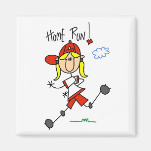Zuhause-Laufmädchensoftball-T - Shirts und Magnet
