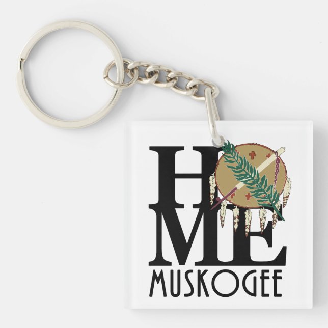 ZUHAUSE/LIEBE Muskogee Oklahoma Schlüsselanhänger (Vorderseite)