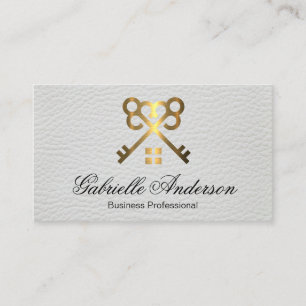 Zuhause-Logo für Goldene Tasten   Leder Visitenkarte