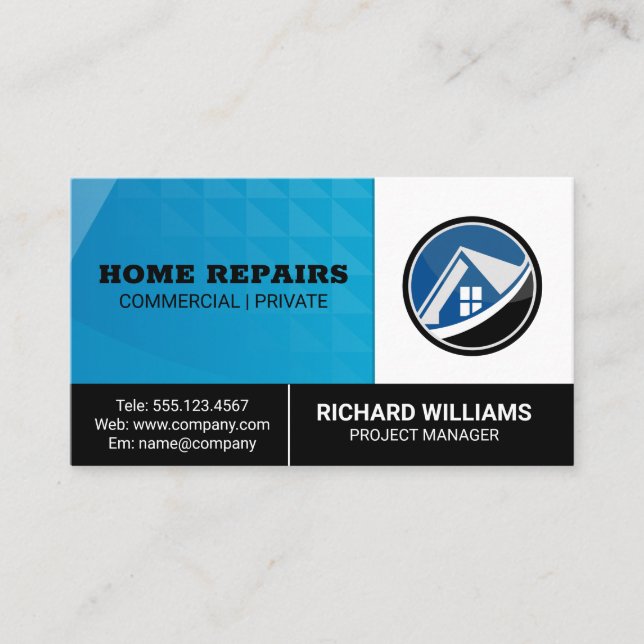 Zuhause Logo | Reparaturservice-Visitenkarte Visitenkarte (Vorderseite)