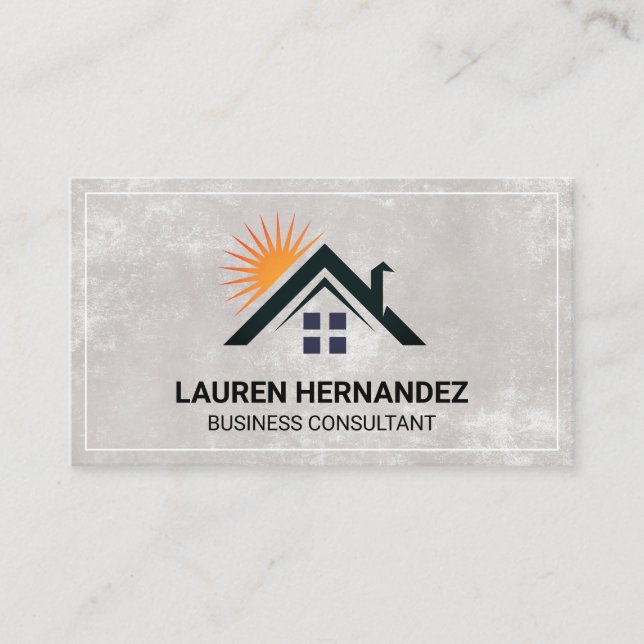 Zuhause-Logo und Sonnenschein Visitenkarte (Vorderseite)
