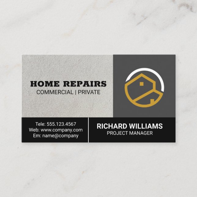 Zuhause Logo | Zuhause Repair Services Business Ca Visitenkarte (Vorderseite)