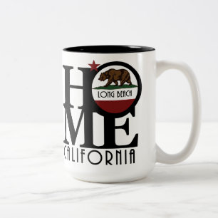 ZUHAUSE Long Beach CA 15oz Zwei-Tonen-Kaffee-Tasse Zweifarbige Tasse