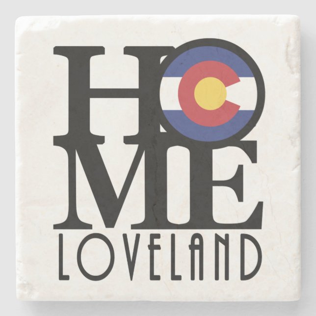 ZUHAUSE Loveland Colorado Steinuntersetzer (Vorderseite)