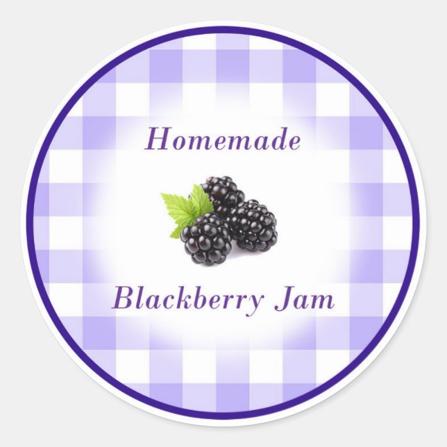 Zuhause-made BlackBerry-Konfitüre Runder Aufkleber (Vorderseite)
