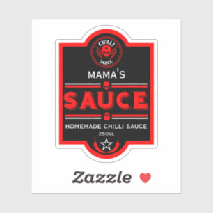 Zuhause Made Chili Sauce Aufkleber