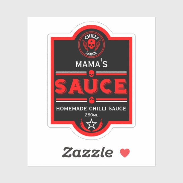 Zuhause Made Chili Sauce Aufkleber (Blatt)