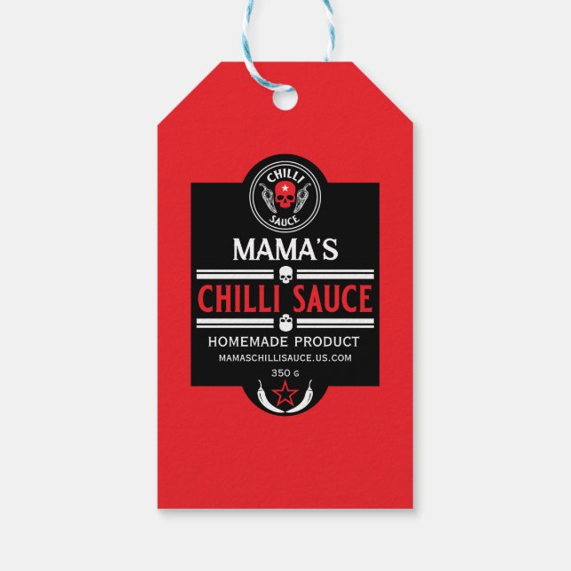 Zuhause Made Chili Sauce Geschenkanhänger (Rückseite)