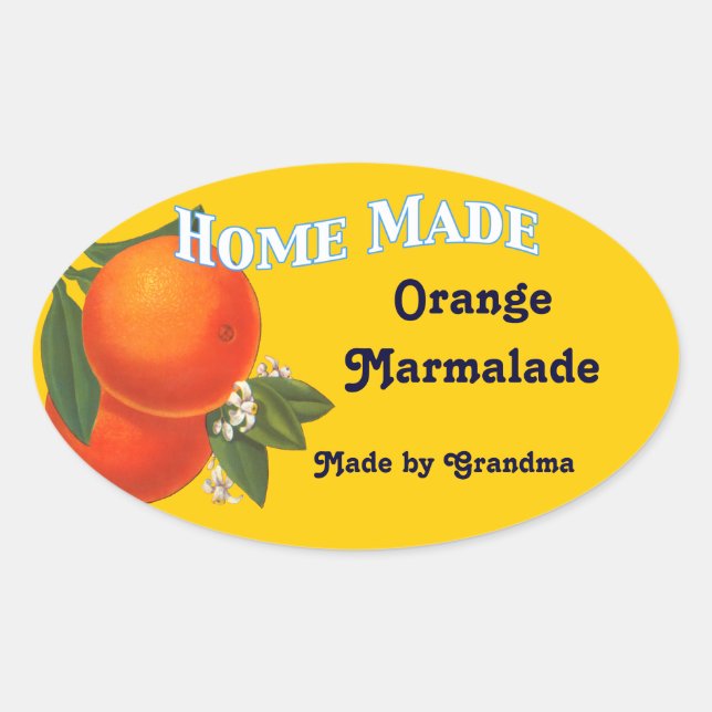 Zuhause Made Custom Orange Marmalade Stickers (Vorderseite)