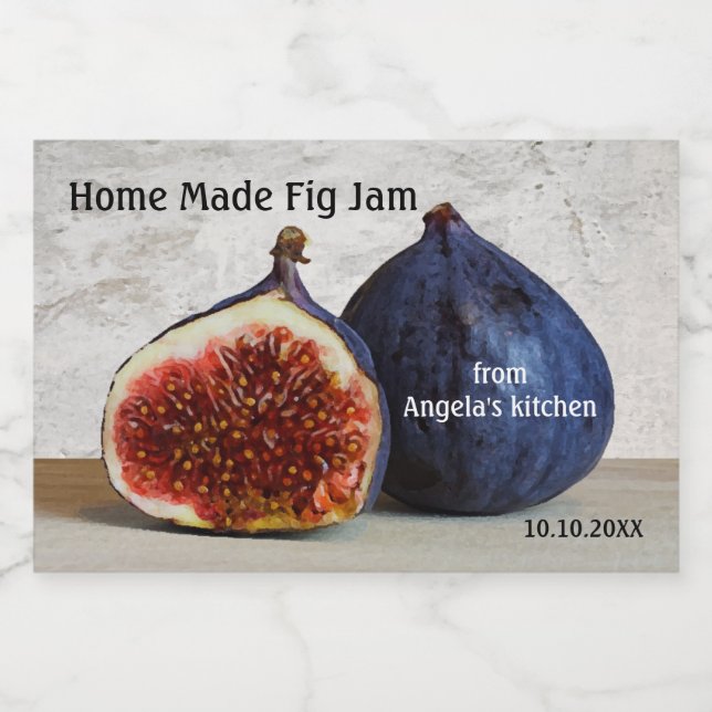 Zuhause made Fig Jam Container Label Lebensmitteletikett (Einzelnes Label)