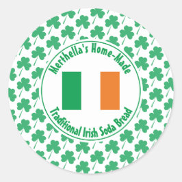 Zuhause Made IRISH SODA BREAD Ireland Flag Kleebla Runder Aufkleber