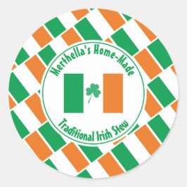 Zuhause Made IRISH STEW Ireland Flag Kleeblatt Runder Aufkleber