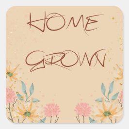 Zuhause Made Square Labels Quadratischer Aufkleber