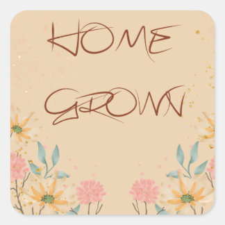 Zuhause Made Square Labels Quadratischer Aufkleber