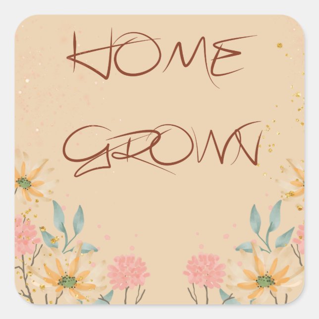 Zuhause Made Square Labels Quadratischer Aufkleber (Vorderseite)