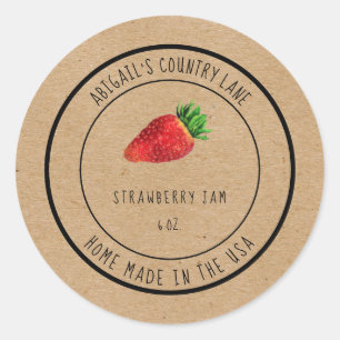 Zuhause Made Strawberry Jam Classic Round Sticker