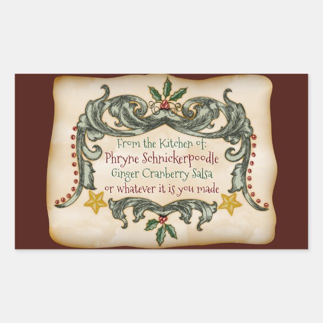 Zuhause Made Viktorianisch Christmas - Personalisi Rechteckiger Aufkleber (Vorderseite)