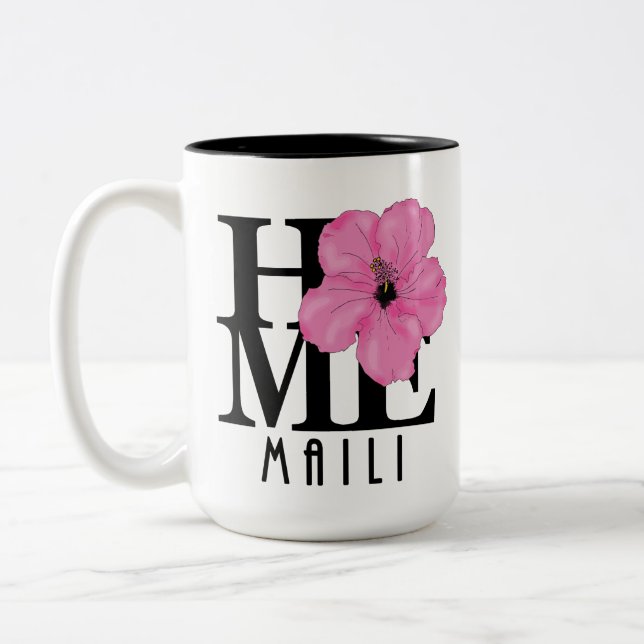 ZUHAUSE Maili Hawaii Pink 15oz Zweifarbige Tasse (Links)