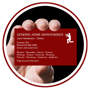 Zuhause Maintenance Handyman-Symbol Visitenkarte
