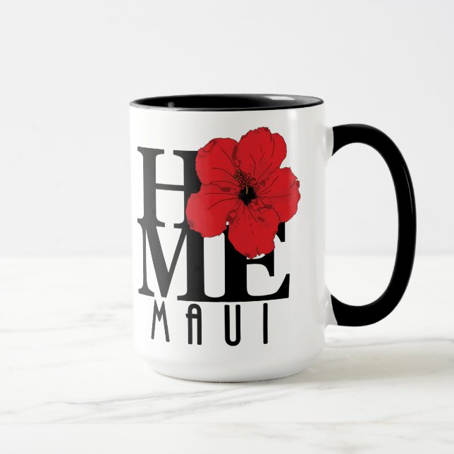 ZUHAUSE Maui Red Hibiskus 15oz Tasse (Rechts)
